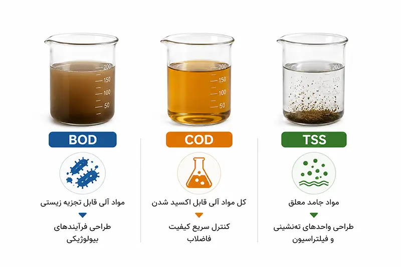 تفاوت bod,cod,tss